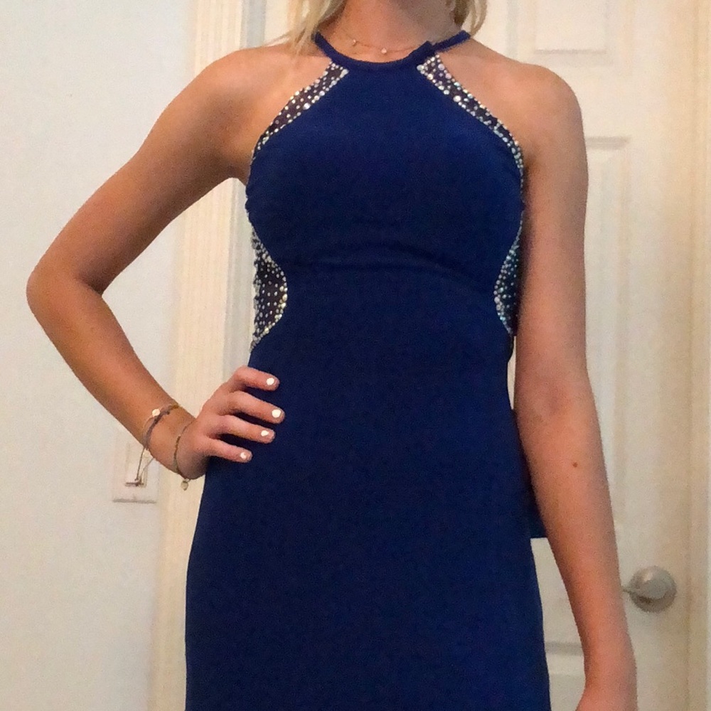 PromGirl Navy Blue Dress Size 1/2 *WITH TAGS*